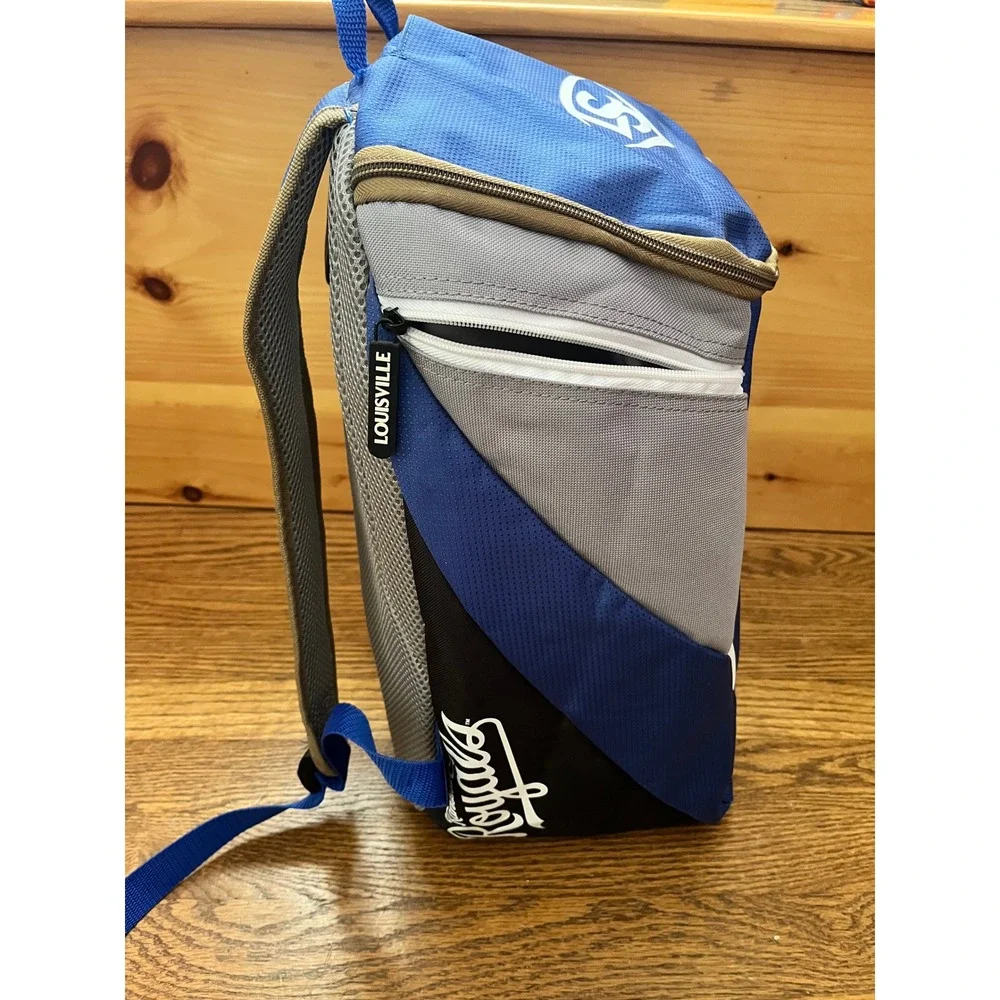 Louisville Slugger Kansas City Royals MLB Baseball Backpack Blue Grey Bag KC